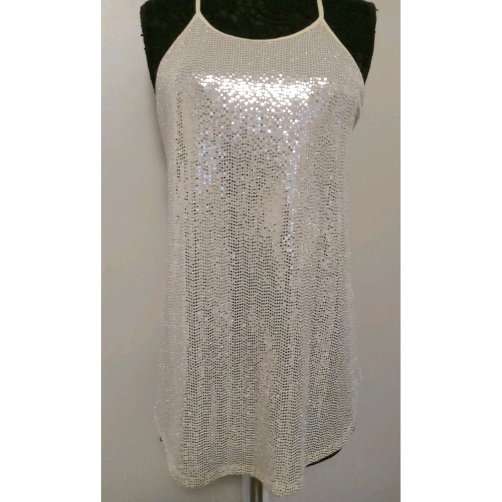 Torrid Women Gold Sequin Cami Clubwear Stretch Tank Top Blouse Size 0 (Large)